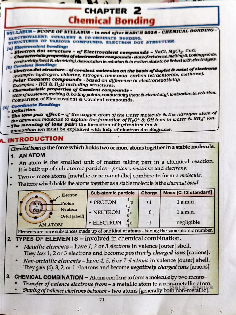 Chemical Bonding | PDF | Ion | Covalent Bond