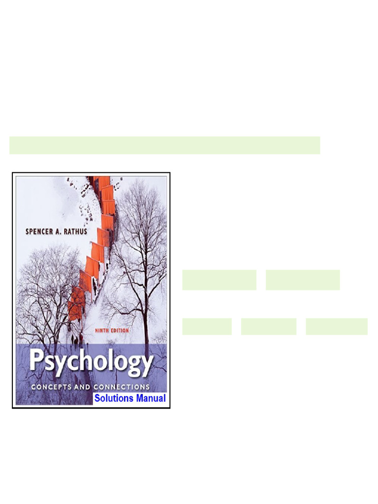 Psychology Concepts and Connections 9th Edition Rathus Solutions Manual ...
