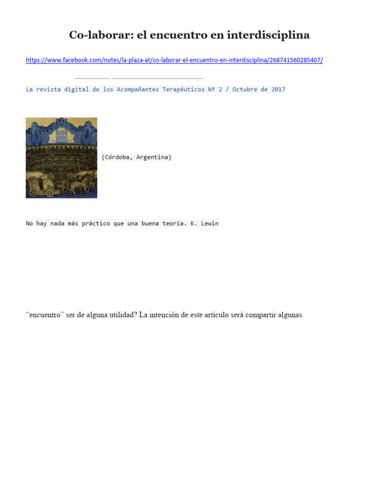Kaplan. Co laborar. Interdisciplina | PDF | Pensamiento | Las emociones
