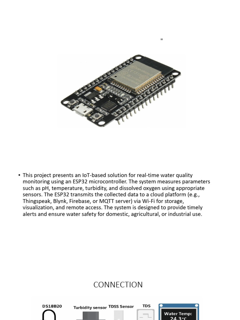 IoT Water Quality Monitoring with ESP32 | PDF
