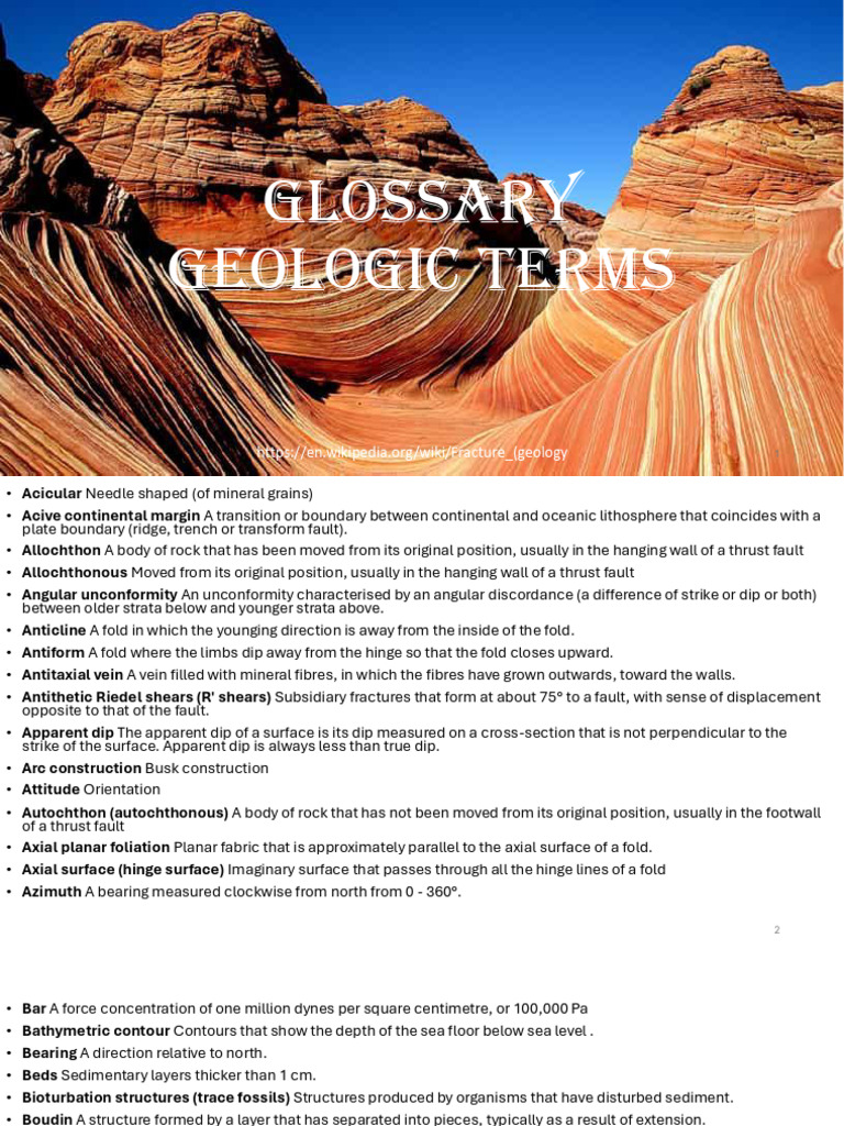 Glossary- Geologic Terms | PDF | Fault (Geology) | Structural Geology