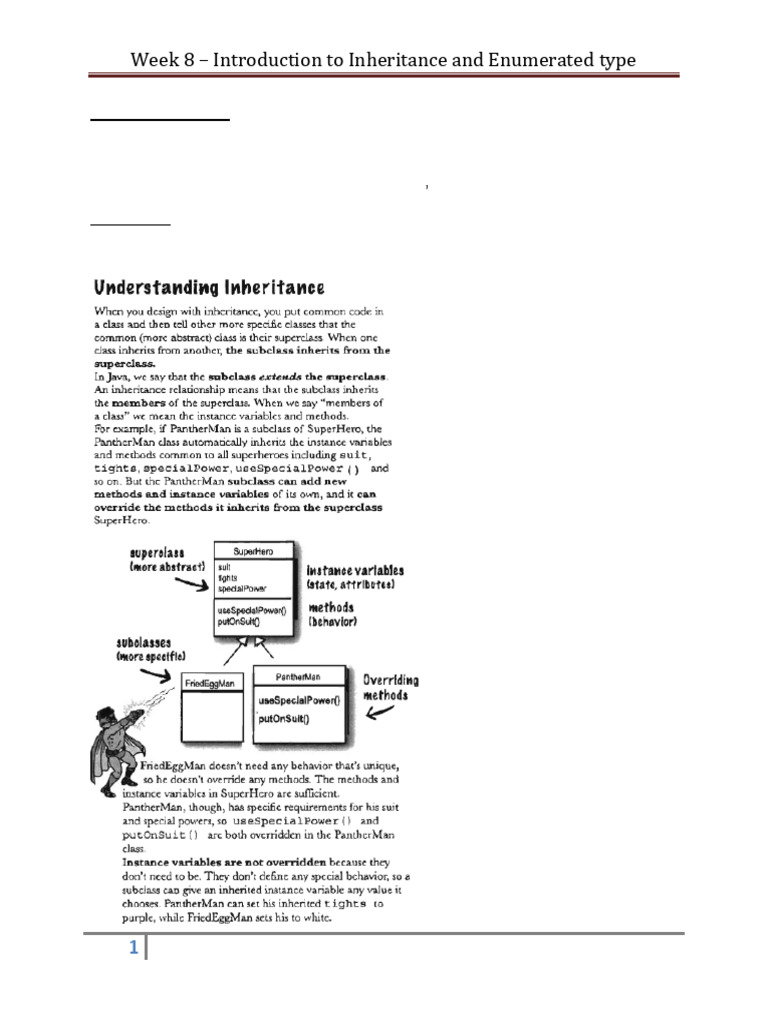 Week 8 Notes | PDF | Inheritance (Object Oriented Programming) | Class ...