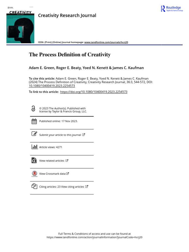 Defining Creativity as a Process | PDF | Creativity | Adjective
