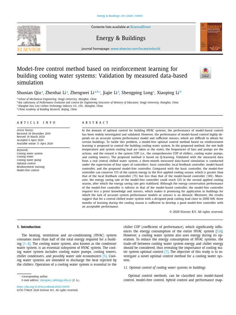 Reinforcement Learning for HVAC Control | PDF | Regression Analysis ...