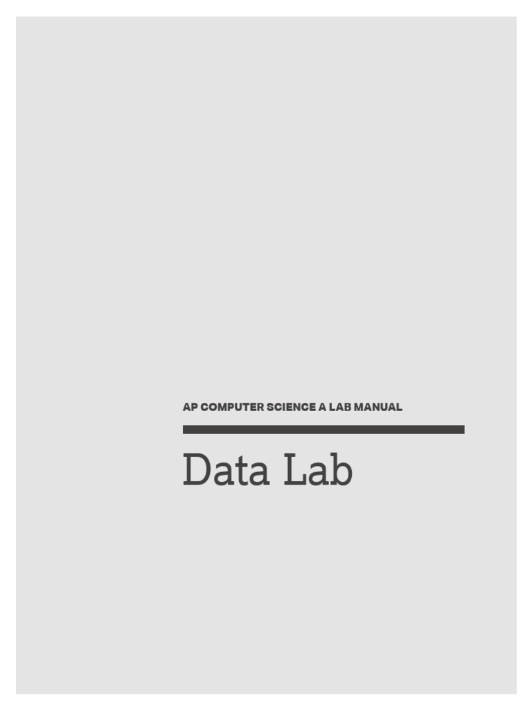 AP Computer Science A Data Lab Guide | PDF | Class (Computer ...