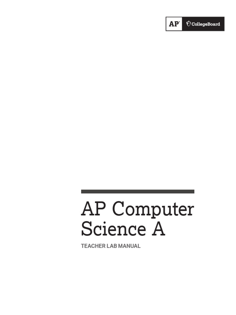 AP Computer Science A Lab Manual | PDF | String (Computer Science ...