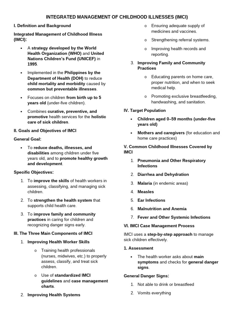 IMCI: Childhood Illness Management Guide | PDF | Pneumonia | Diarrhea