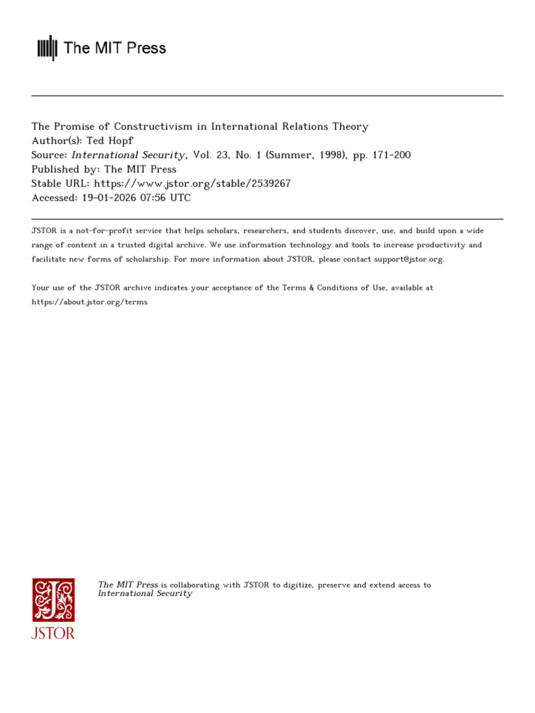 Constructivism in International Relations | PDF | Power (Social And ...