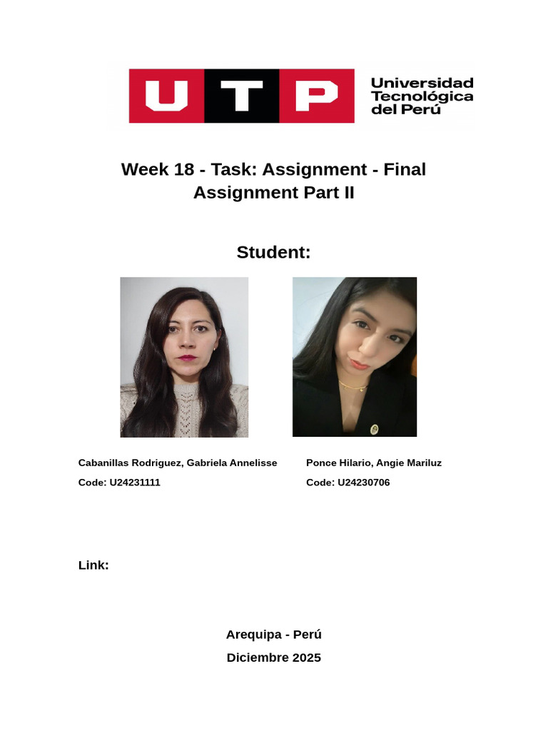 Week 18 - Final Assignment Part II | PDF