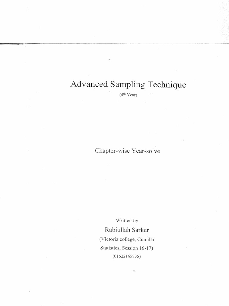 Advanced Sampling Technique Updated | PDF