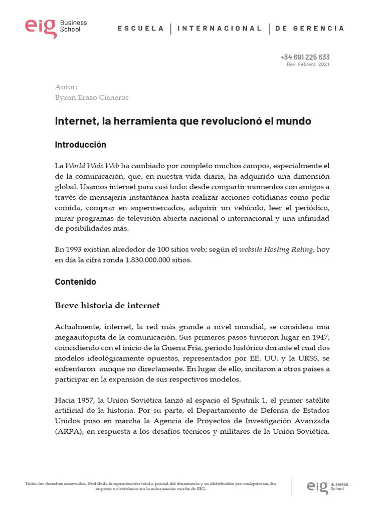 Impacto de Internet en la Sociedad | PDF | Internet | Red mundial