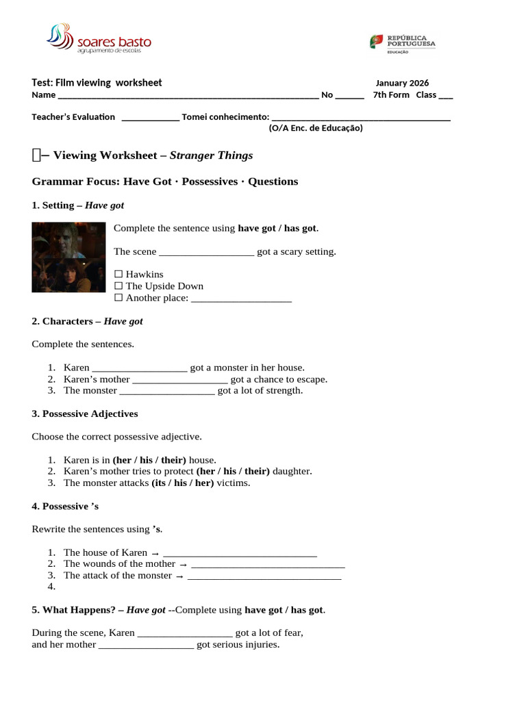 Stranger Things Viewing Worksheet | PDF