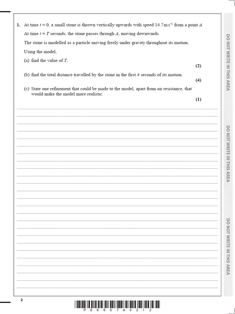 As-Mechanics - Pre Easter Test | PDF | Mass | Acceleration