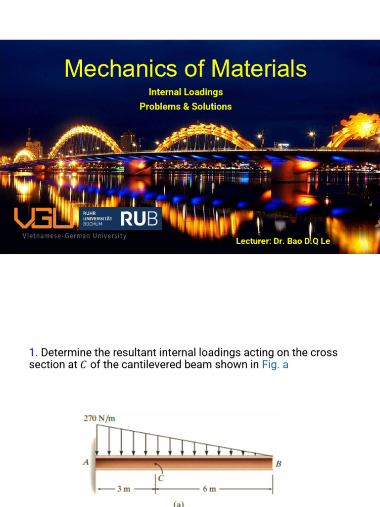 Internal Loadings in Mechanics of Materials | PDF | Bending | Beam ...