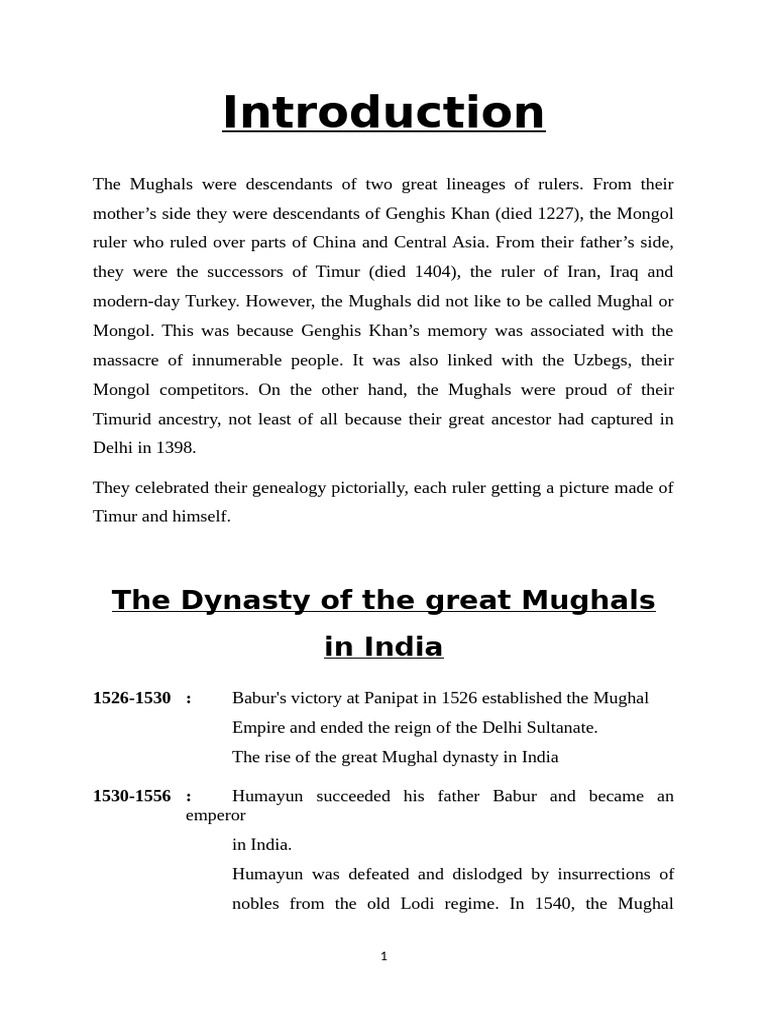 Overview of the Mughal Empire History | PDF | Mughal Empire