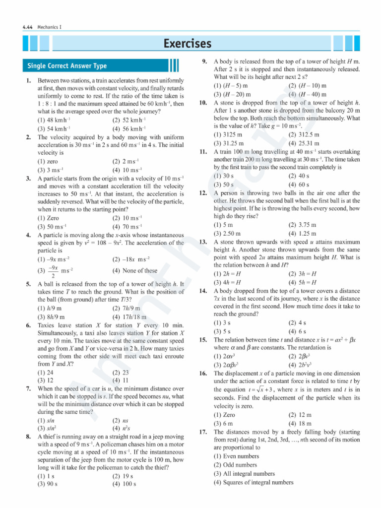 Kinematics I Chapter | PDF