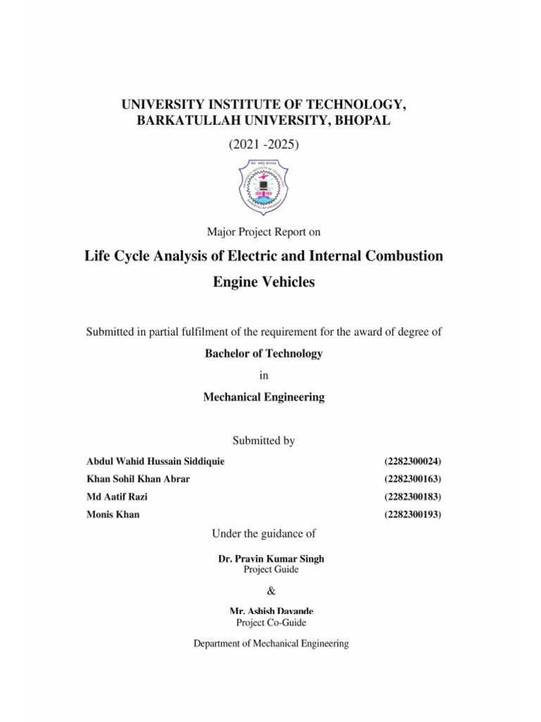 LCA of BEVs vs ICEVs: Environmental Impact | PDF | Life Cycle ...