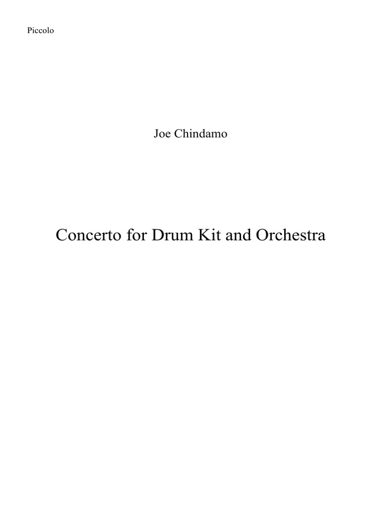 Concerto For Drum Kit and Orchestra Piccolo | PDF