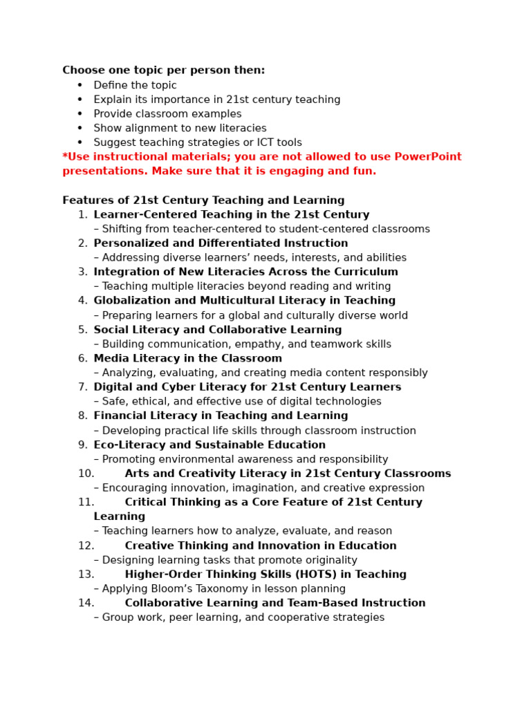 21st Century Teaching Strategies Guide | PDF | Educational Technology ...