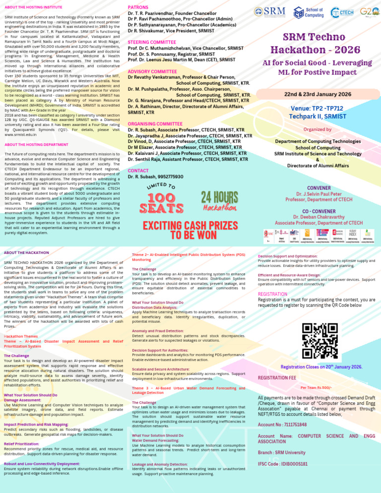 SRM Techno Hackathon 2026 Overview | PDF | Machine Learning | Analytics