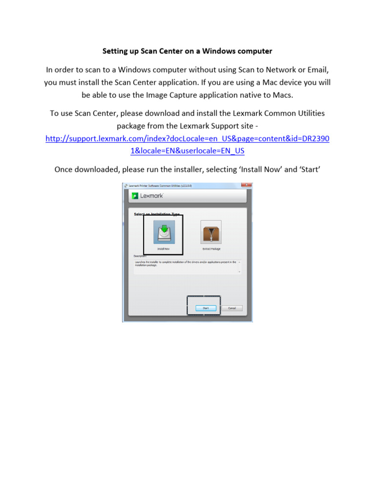 Install Lexmark Scan Center on Windows | PDF | Image Scanner | Printer ...