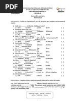Examen de Inglés: Segundo Secundaria | PDF | Language Arts & Discipline