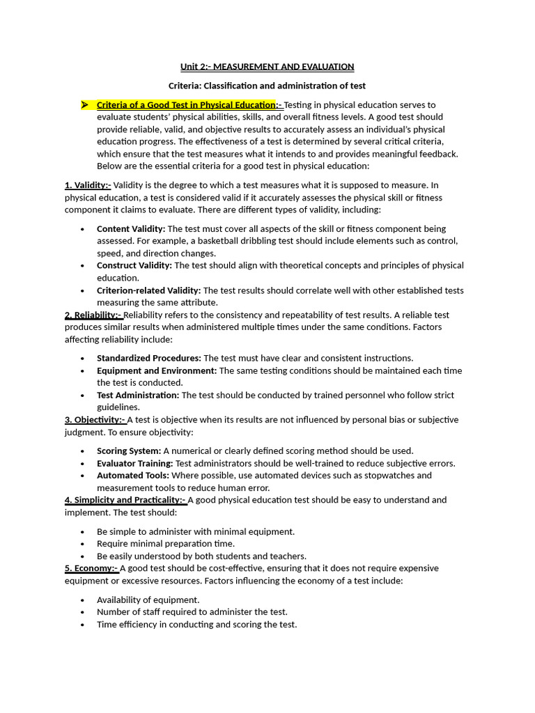 Criteria for Effective PE Testing | PDF | Validity (Statistics ...