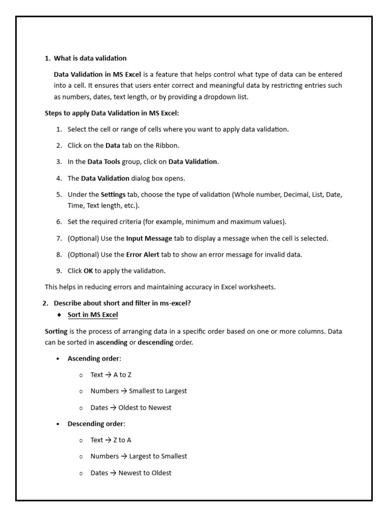 Excel Data Management Techniques | PDF | Microsoft Excel | Function ...