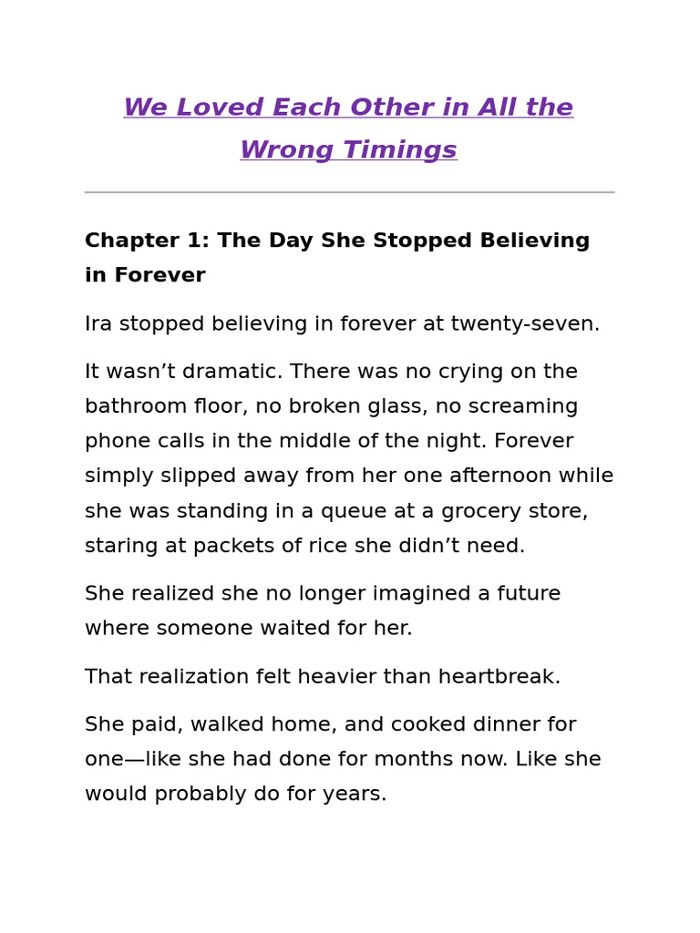We Loved Each Other in All the Wrong Timings | PDF