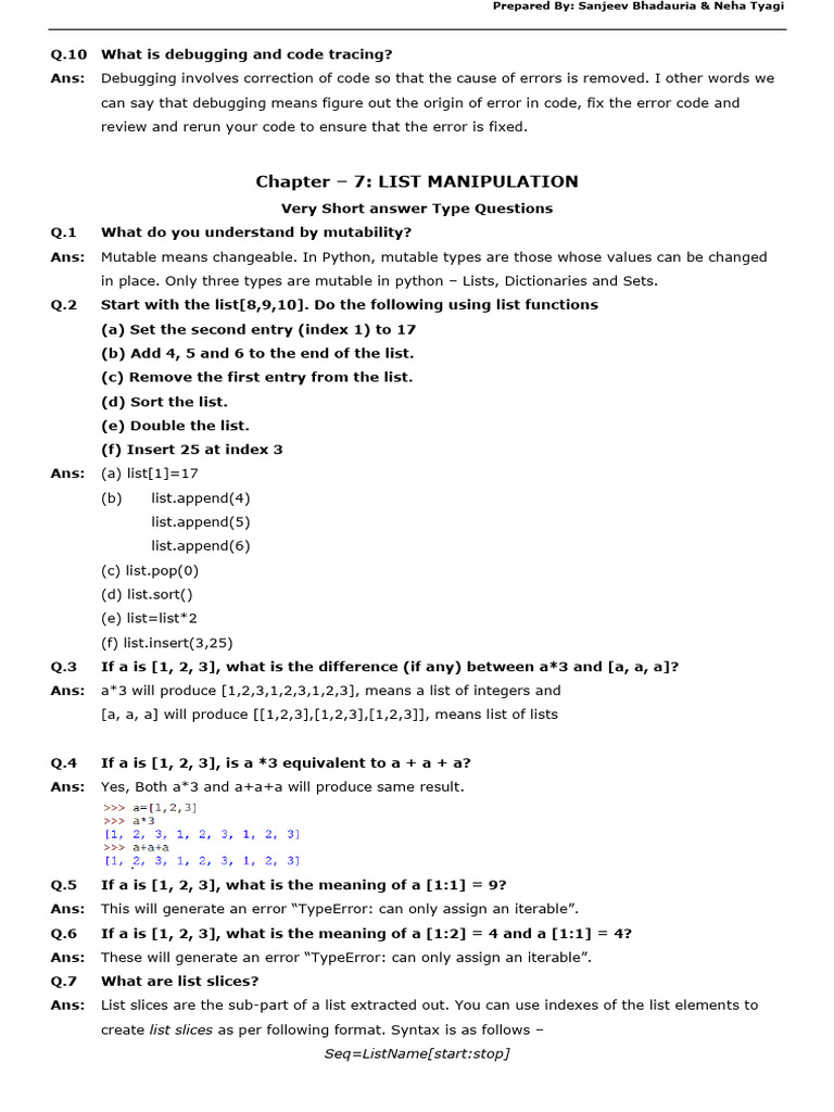 Debugging and List Manipulation in Python | PDF | String (Computer ...