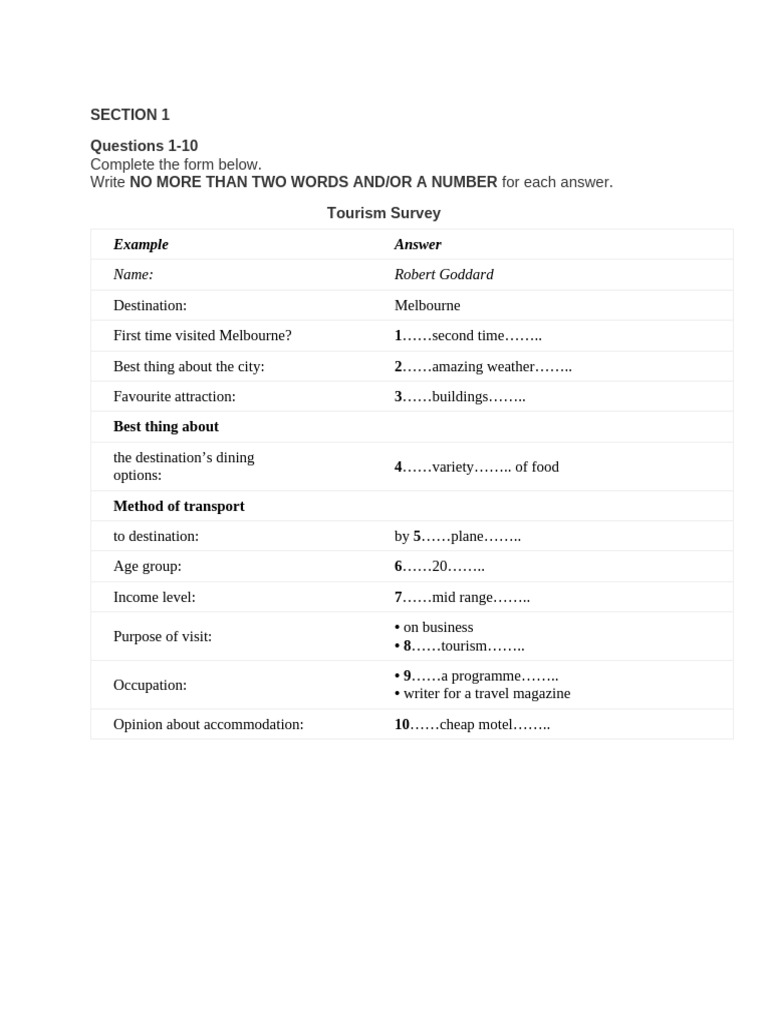Tourism and Fire-Lighting Survey Guide | PDF