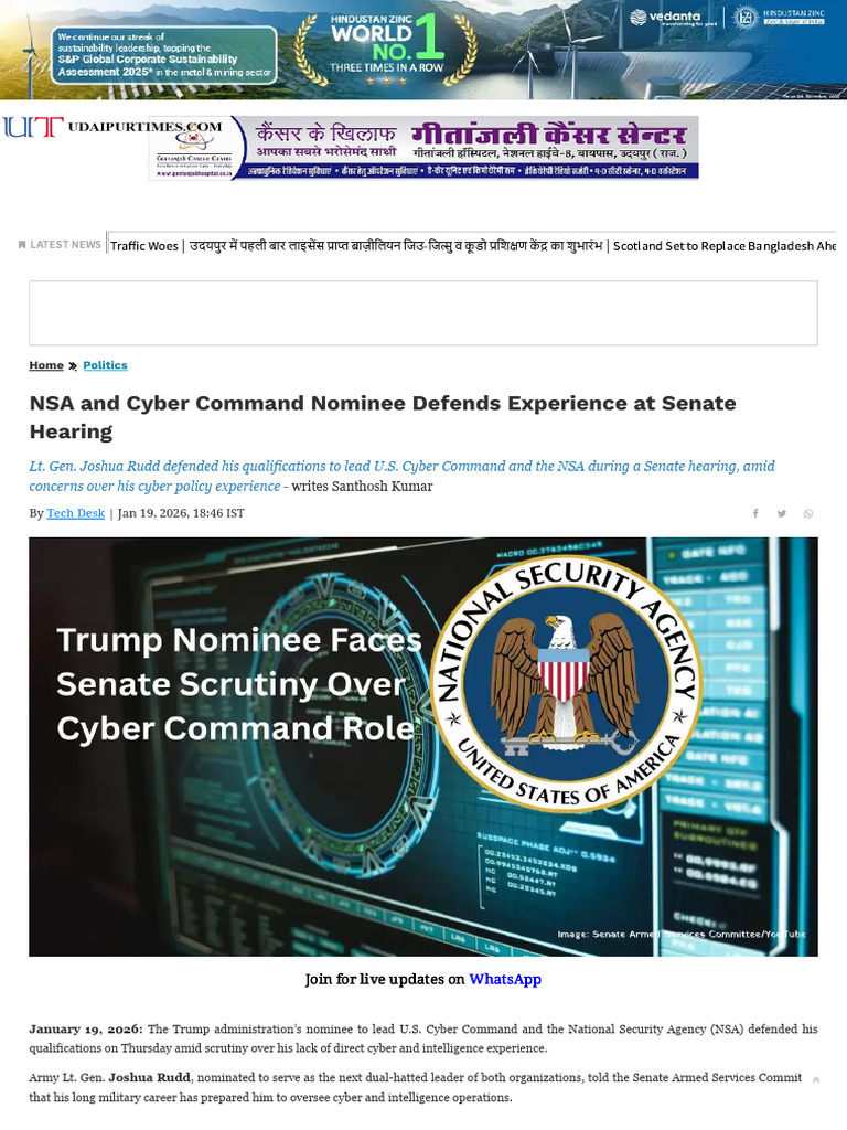 Trump Nominee Joshua Rudd Defends Qualifications to Lead U.S. Cyber ...