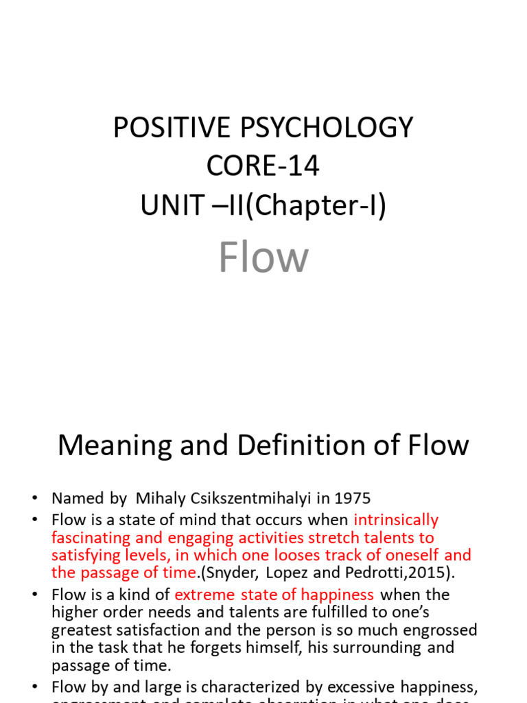 Understanding Flow in Positive Psychology | PDF | Flow (Psychology ...