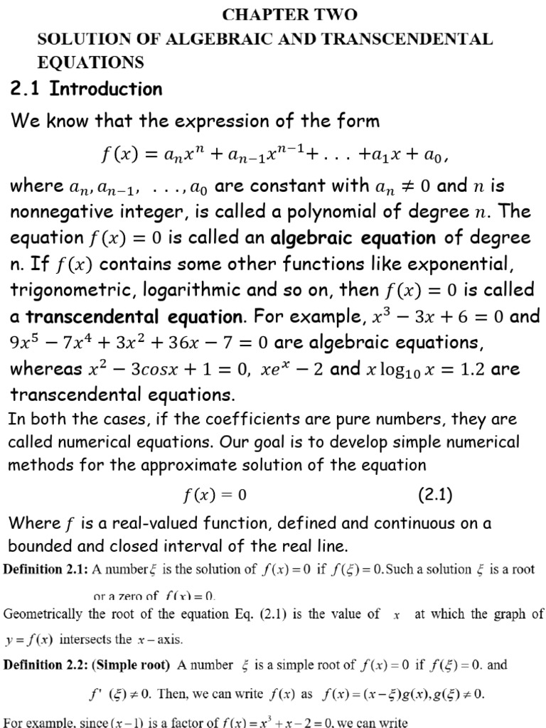 Polynomial and Transcendental Equations | PDF | Equations | Complex ...
