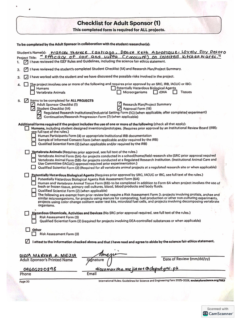 Isef Forms | PDF