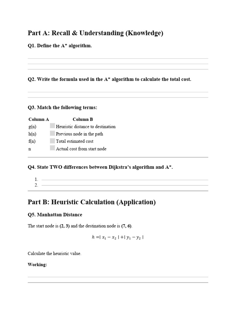 A* Algorithm Overview and Applications | PDF