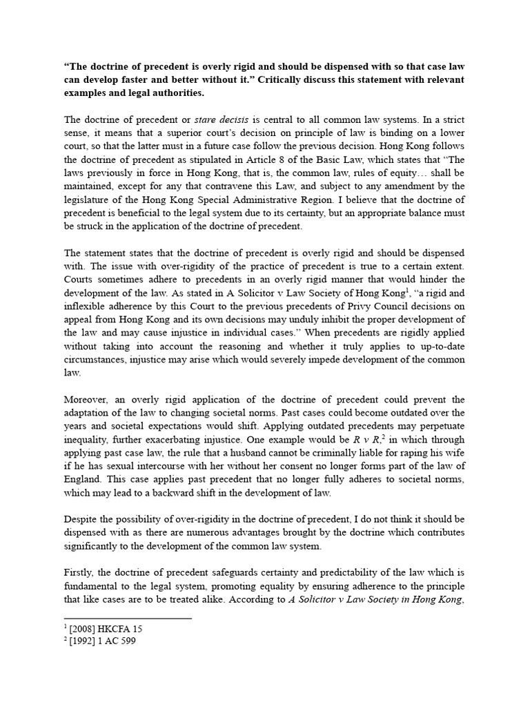Copy of LLAW1008 - Written Assignment | PDF | Precedent | Common Law