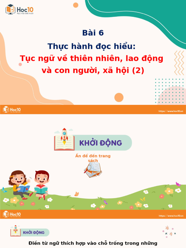 Bai 6 - Thuc Hanh Doc Hieu Tuc Ngu Ve Thien Nhien, Lao Dong Va Con ...