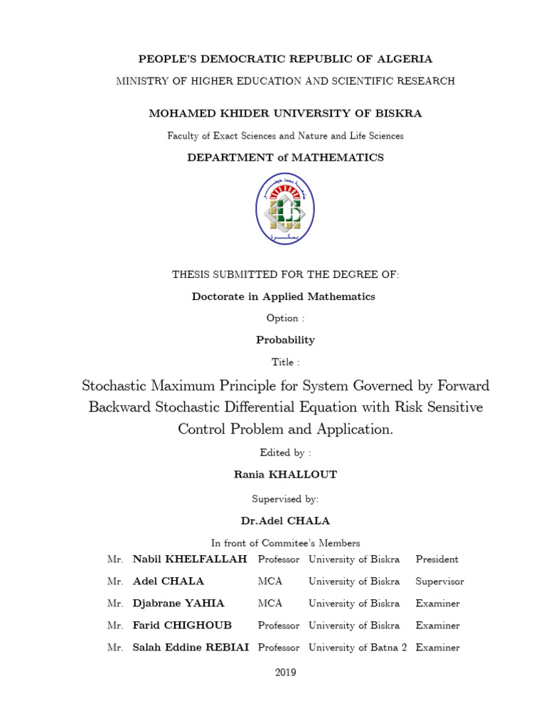 Stochastic Maximum Principle for System Governed by Forward Backward ...