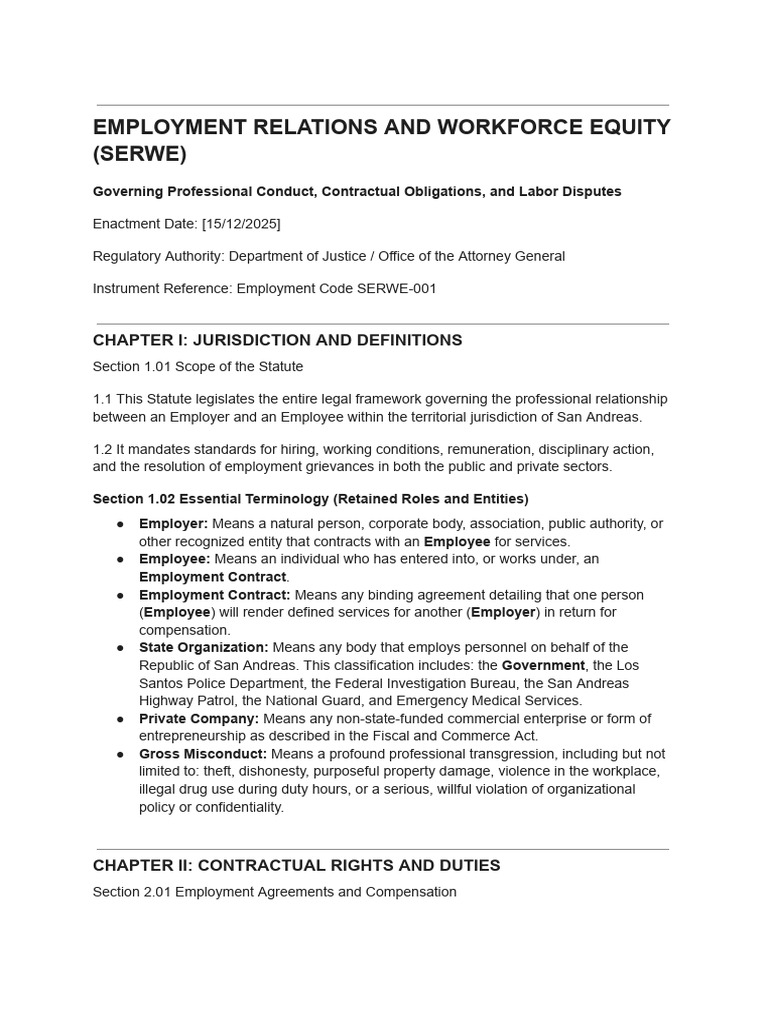 Employment Relations and Workforce Equity (Serwe) | PDF | Employment ...