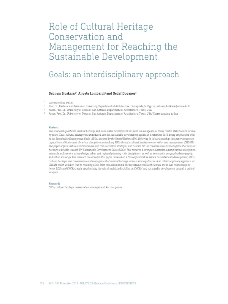 Cultural Heritage and Sustainable Development | PDF | Sustainability ...