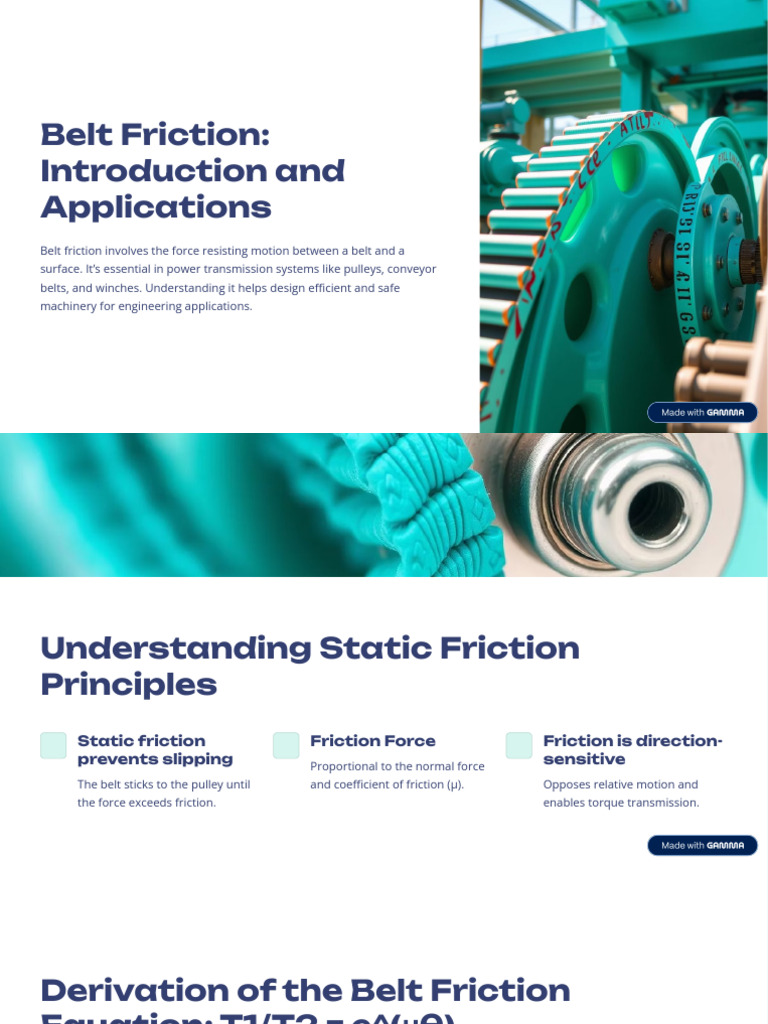 Belt Friction: Principles and Applications | PDF | Belt (Mechanical ...