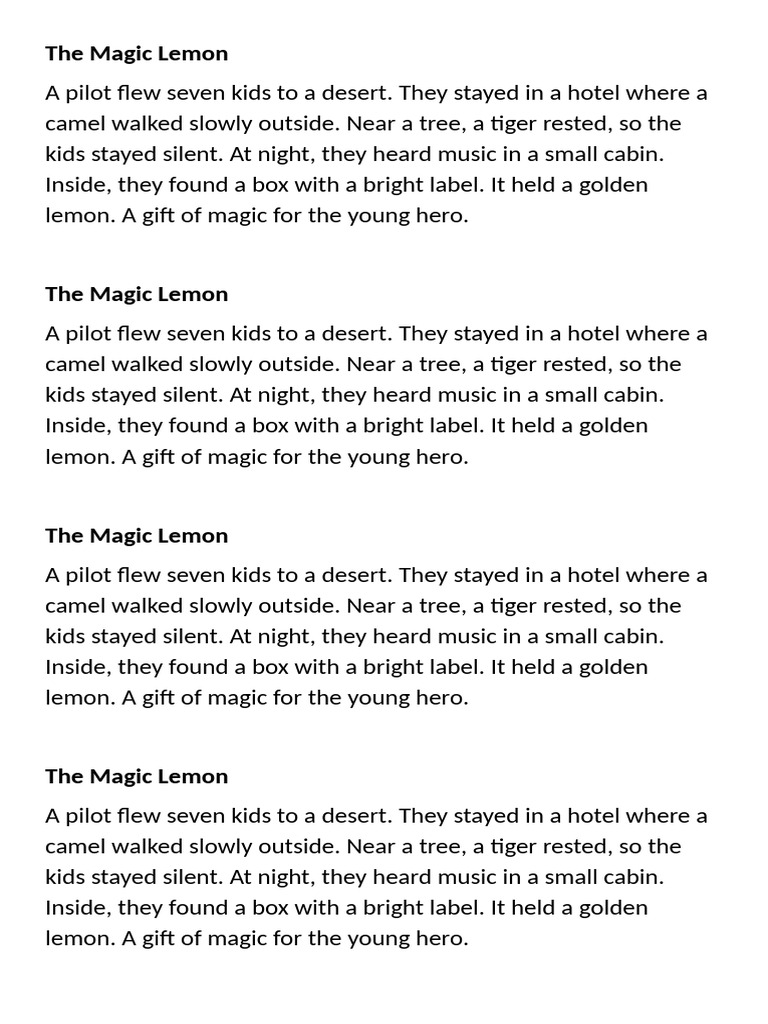 The Magic Lemon | PDF