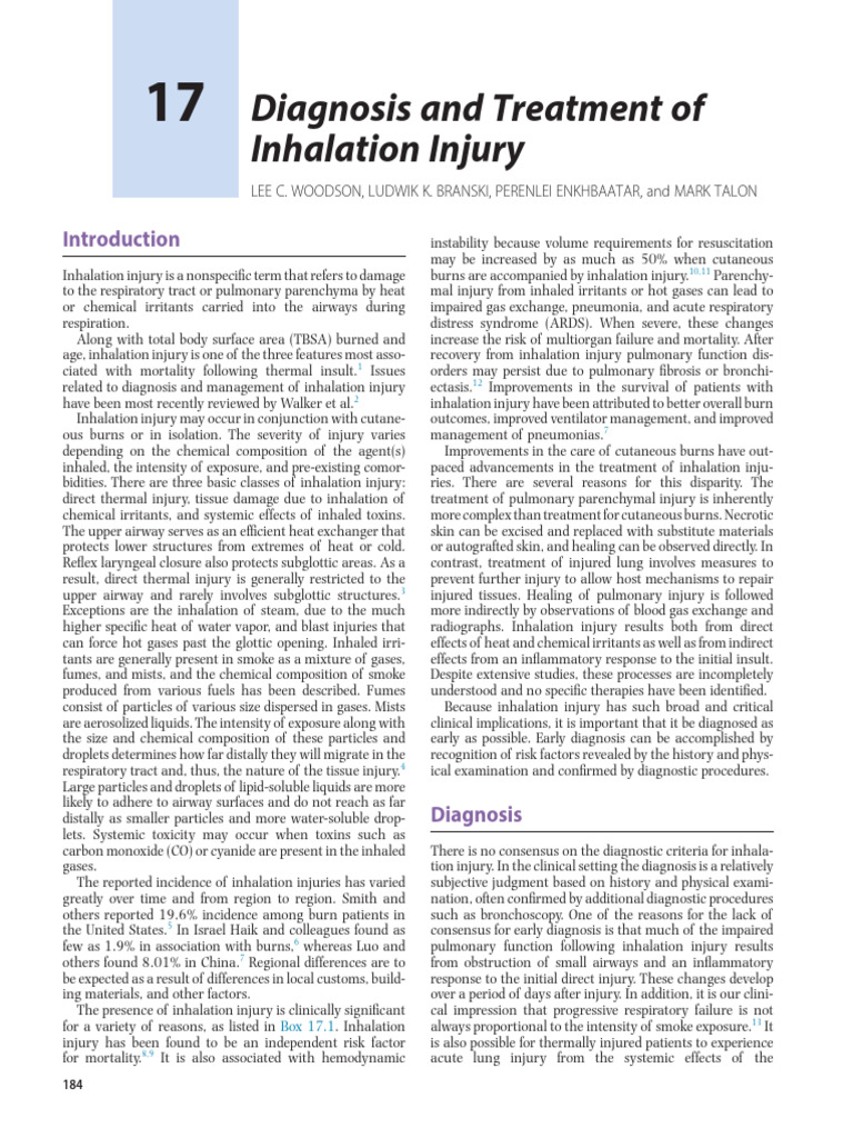 Inhalation Injury: Diagnosis & Treatment | PDF | Lung | Respiratory Tract