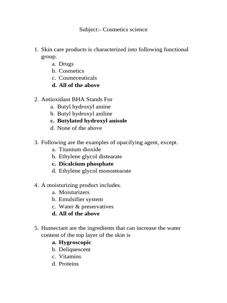 Cosmetics Science: Key Concepts Explained | PDF