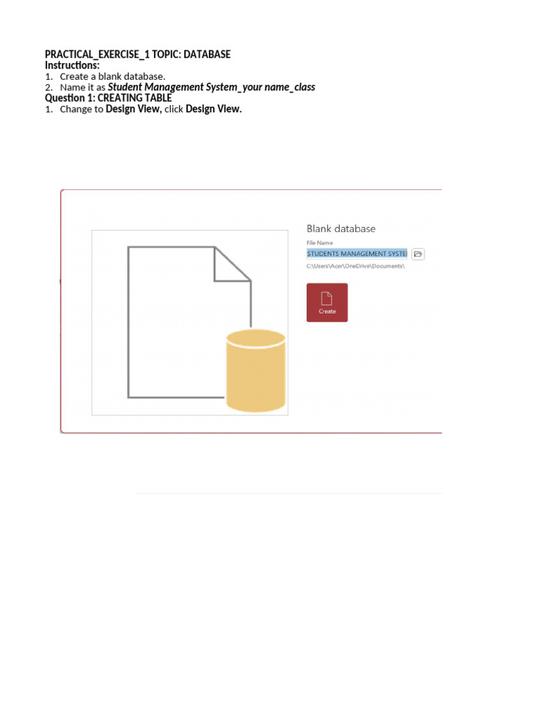 Database Creation for Student Management | PDF | Button (Computing ...