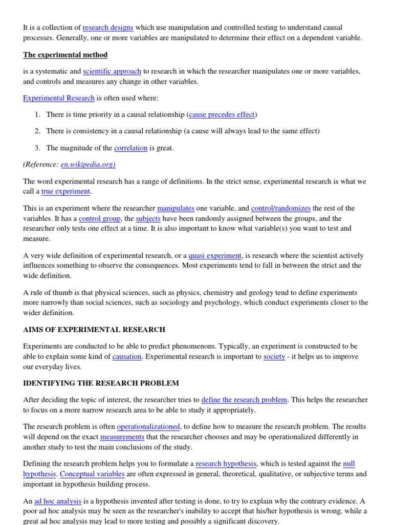 Experimental Research | PDF | Scientific Control | Experiment