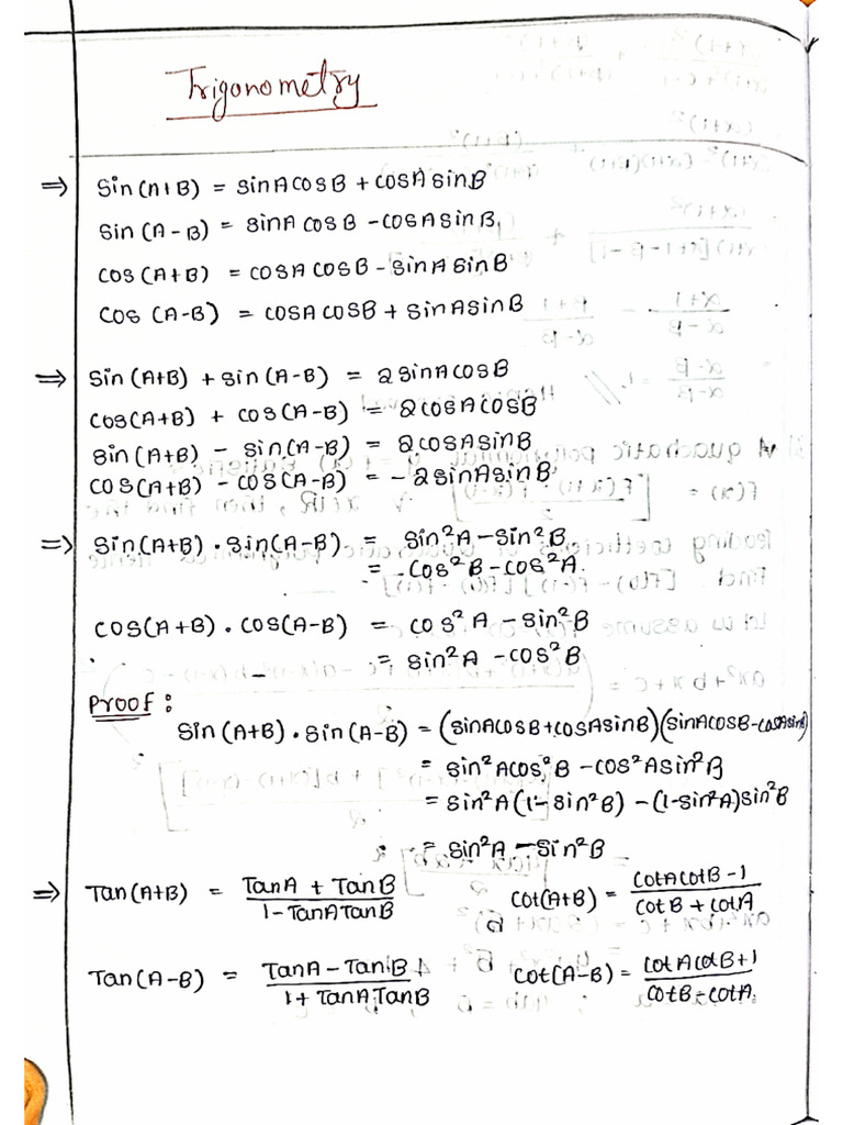 Trigonometric Functions Jee Notes | PDF
