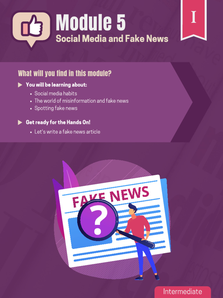 Intermediate Module 5 - Social Media and Fake News (1) | PDF