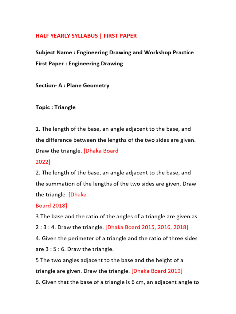 Engineering Drawing Syllabus Overview | PDF